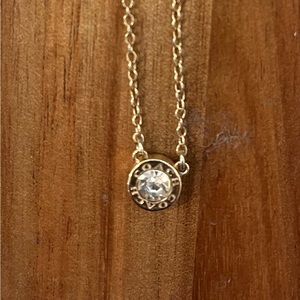 COACH OPEN CIRCLE STONE STRAND NECKLACE F54514 ROSE GOLD NWOT